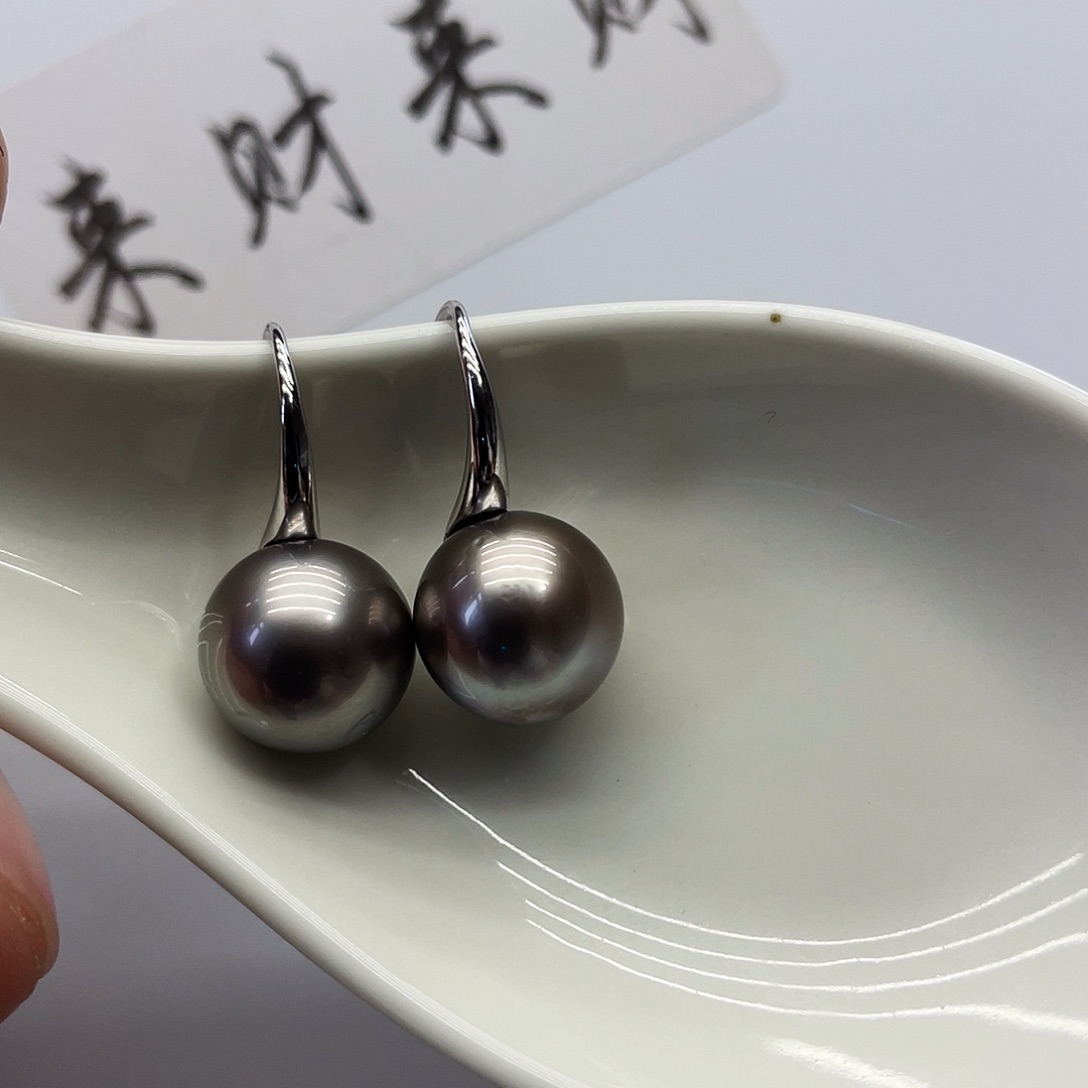 银S925镶嵌海水珍珠耳饰