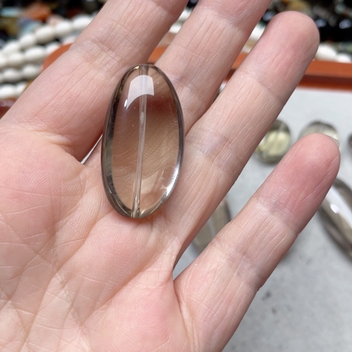 玛瑙/玉髓合金珠宝半成品相****森一颗茶晶吊坠