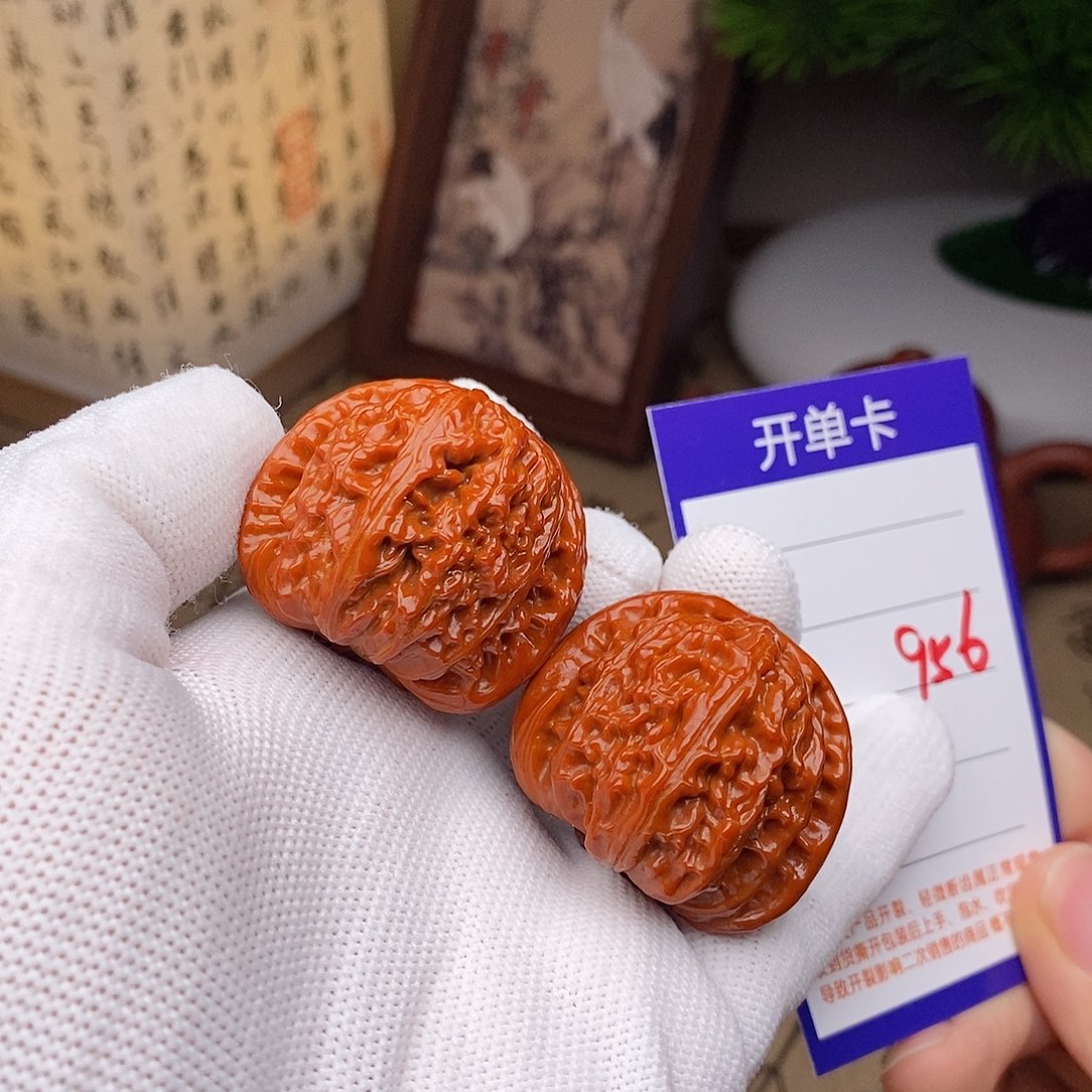把件文玩核桃38球白956