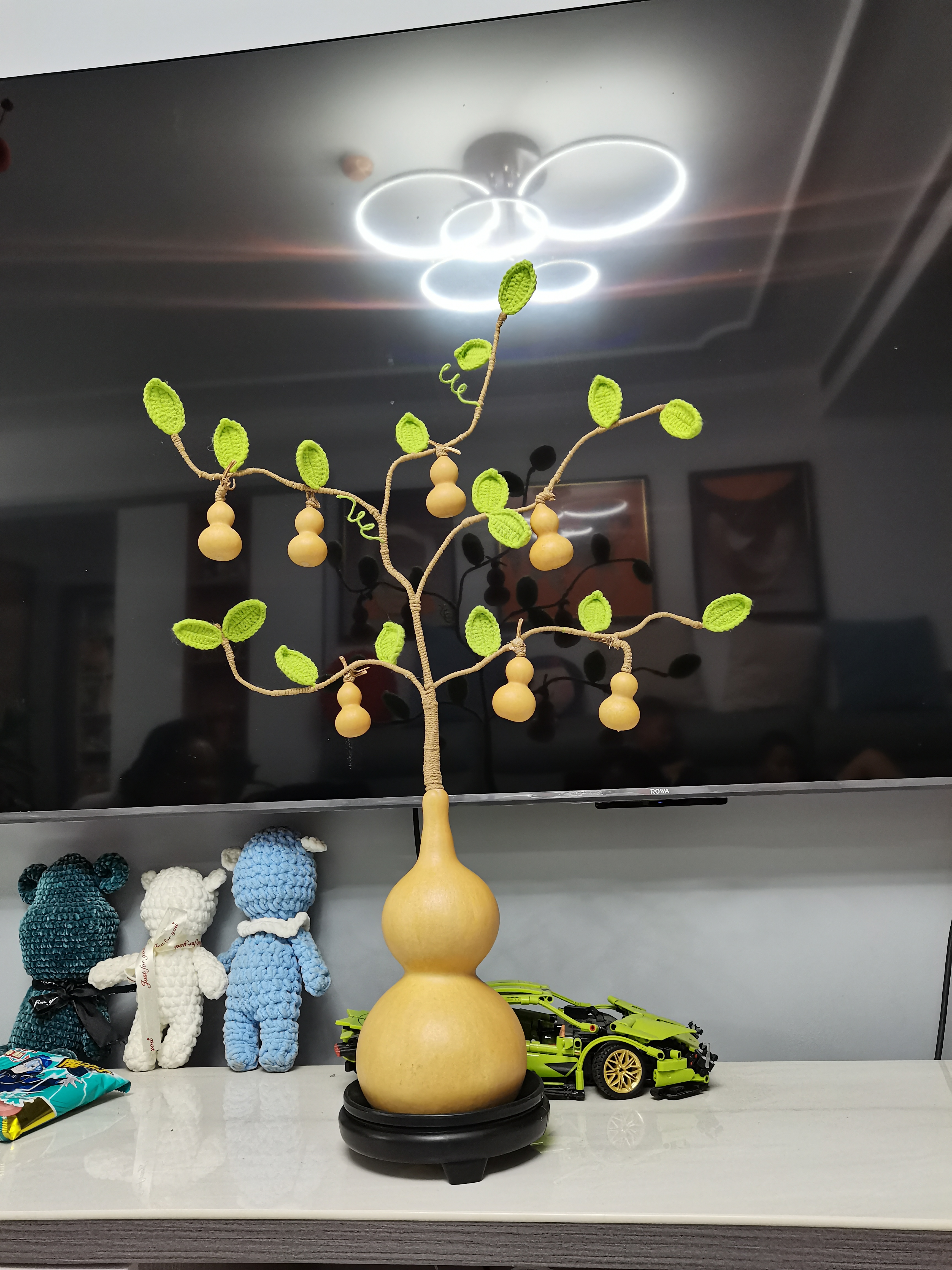 手工葫芦发财树，七星高照