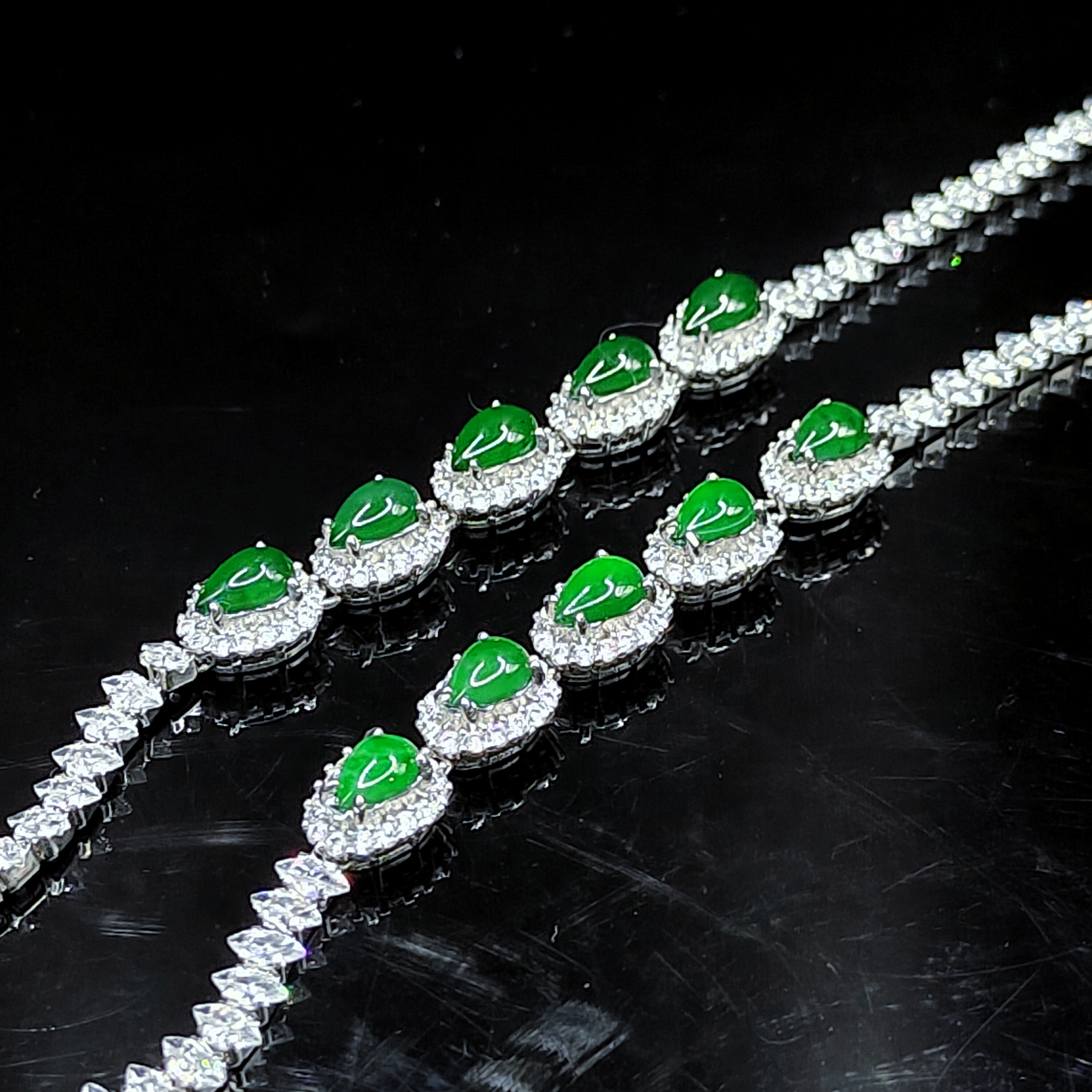 【老三珠宝】翡翠水滴手链RL【多样性发其一】约7-6-3mm