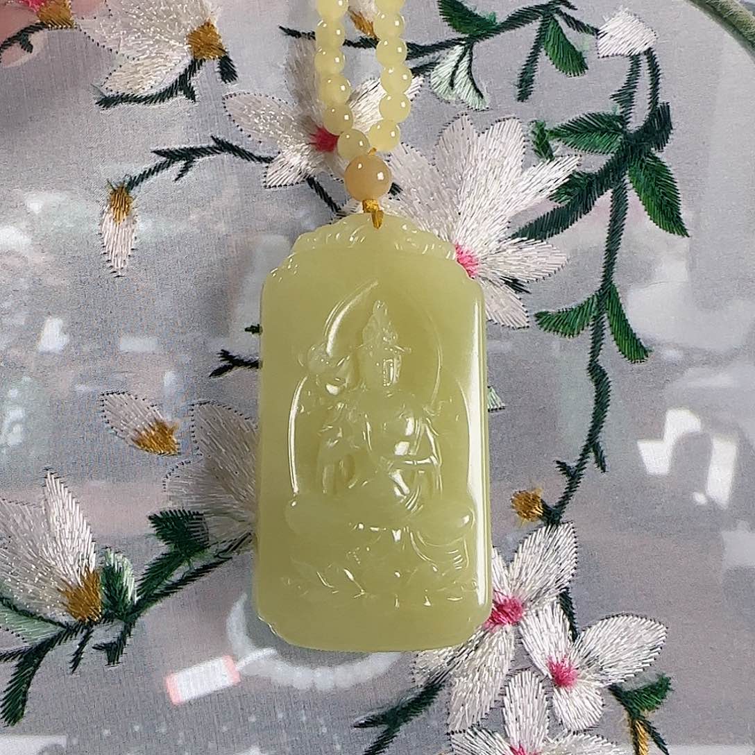 和田玉未镶嵌颈饰新疆和田玉黄口