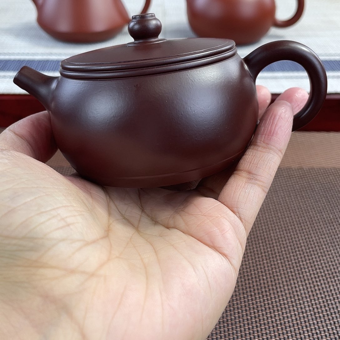 紫泥壶原矿紫泥扁鼓150cc
