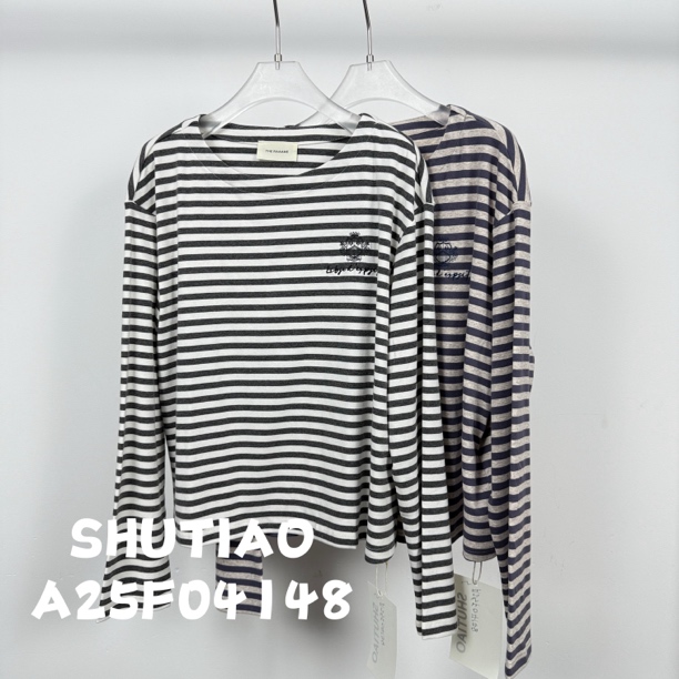 【SHUTIAO】2025夏季：新款小众设计款T恤A25F04148
