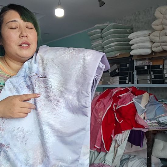 棉高端大床上的四件套。