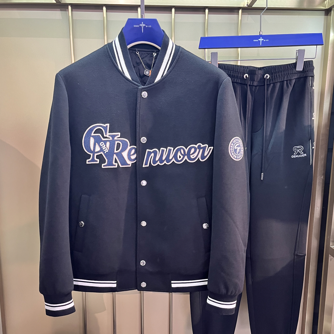 戈诺尔高品质羊毛夹克棒球服秋冬男士外套时尚百搭
