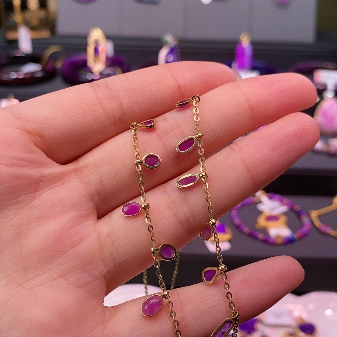 苏纪石（舒俱来）18K金镶嵌项链