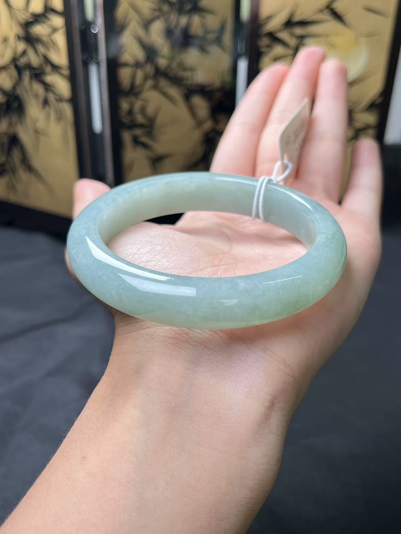 天然.保真.老坑种58+圈-天然缅甸A货翡翠.-湖水绿-25060416