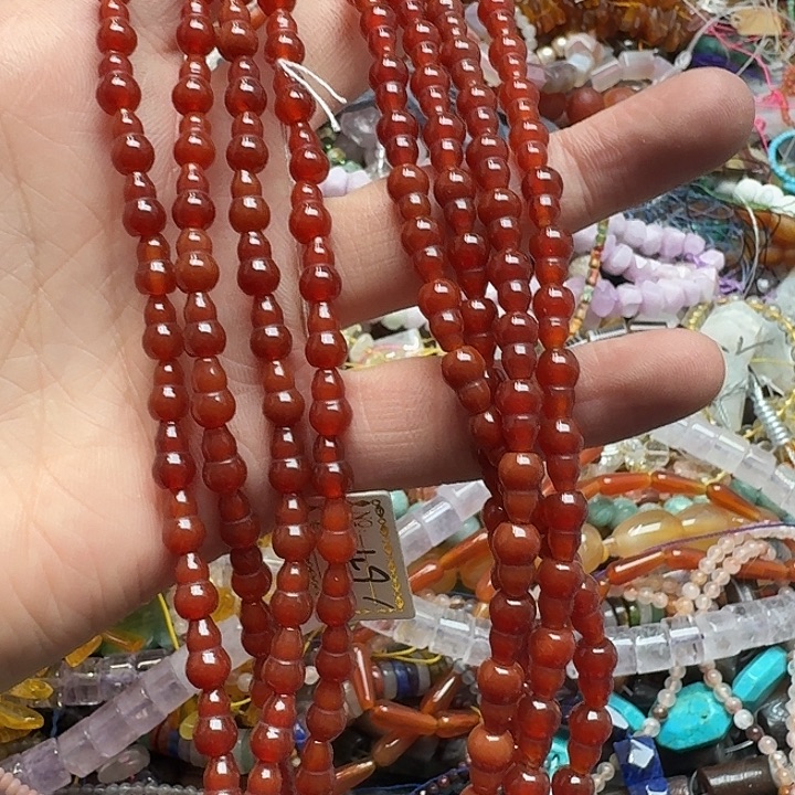 玛瑙/玉髓未镶嵌珠宝半成品一条6x9mm南红葫芦