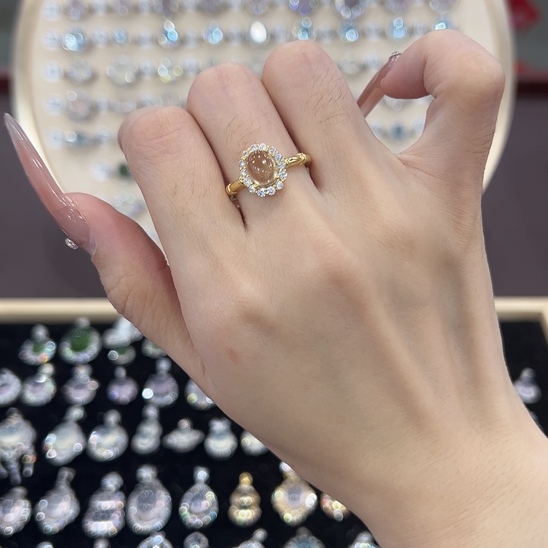 京***墨戒指黄晶银S925镶嵌