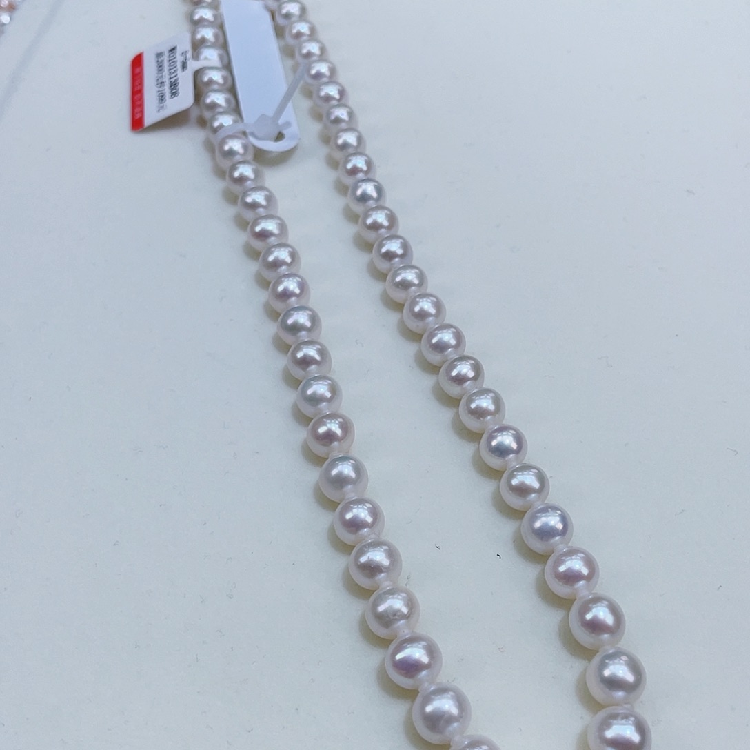 淡水珍珠颈饰银S925镶嵌8/9透亮炫彩近正圆微微瑕