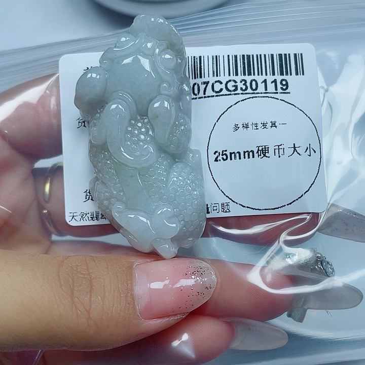 翡翠未镶嵌吊坠(赠链)