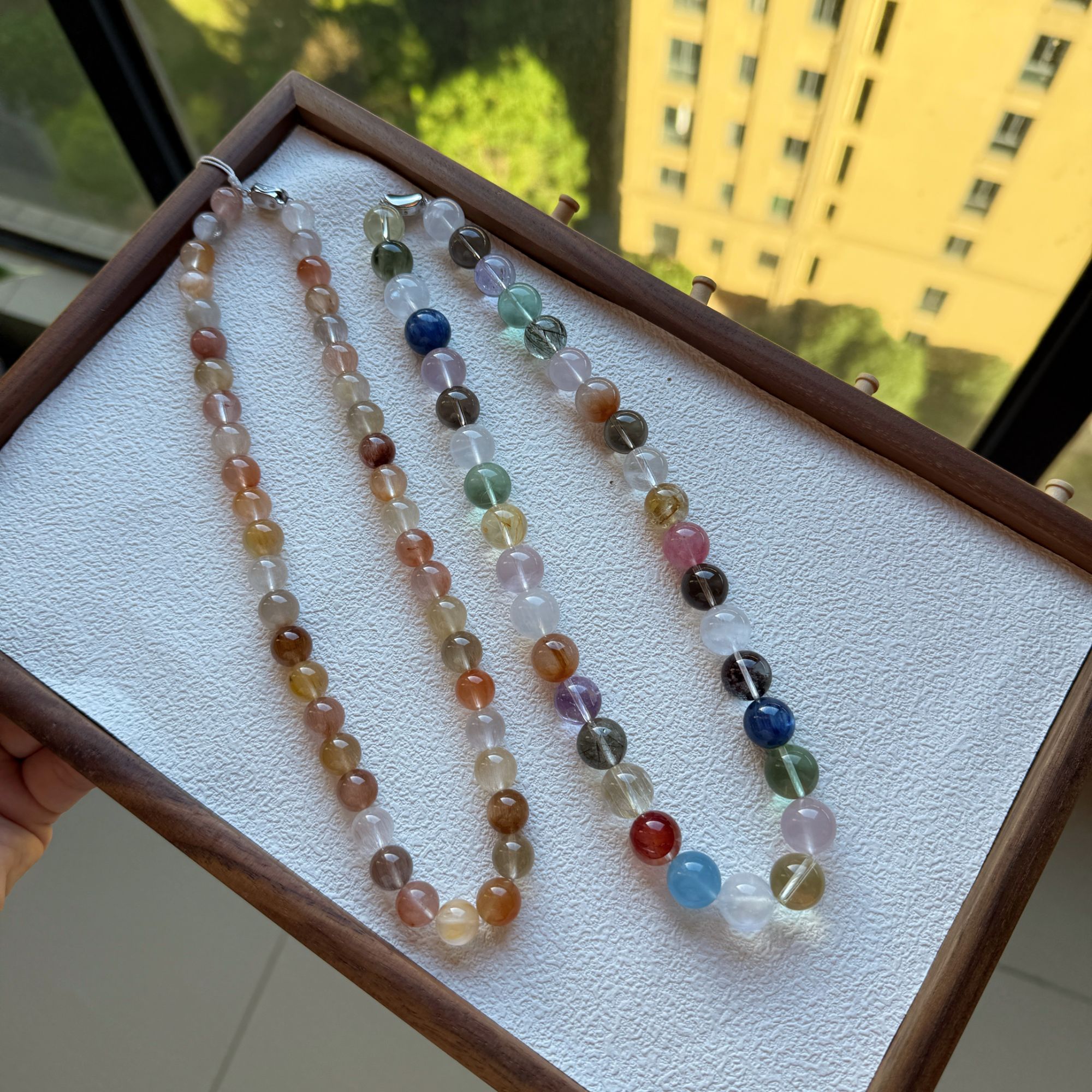 设计款天然水晶项链 女友礼物 高端兔毛女生款 挂件多宝兔毛