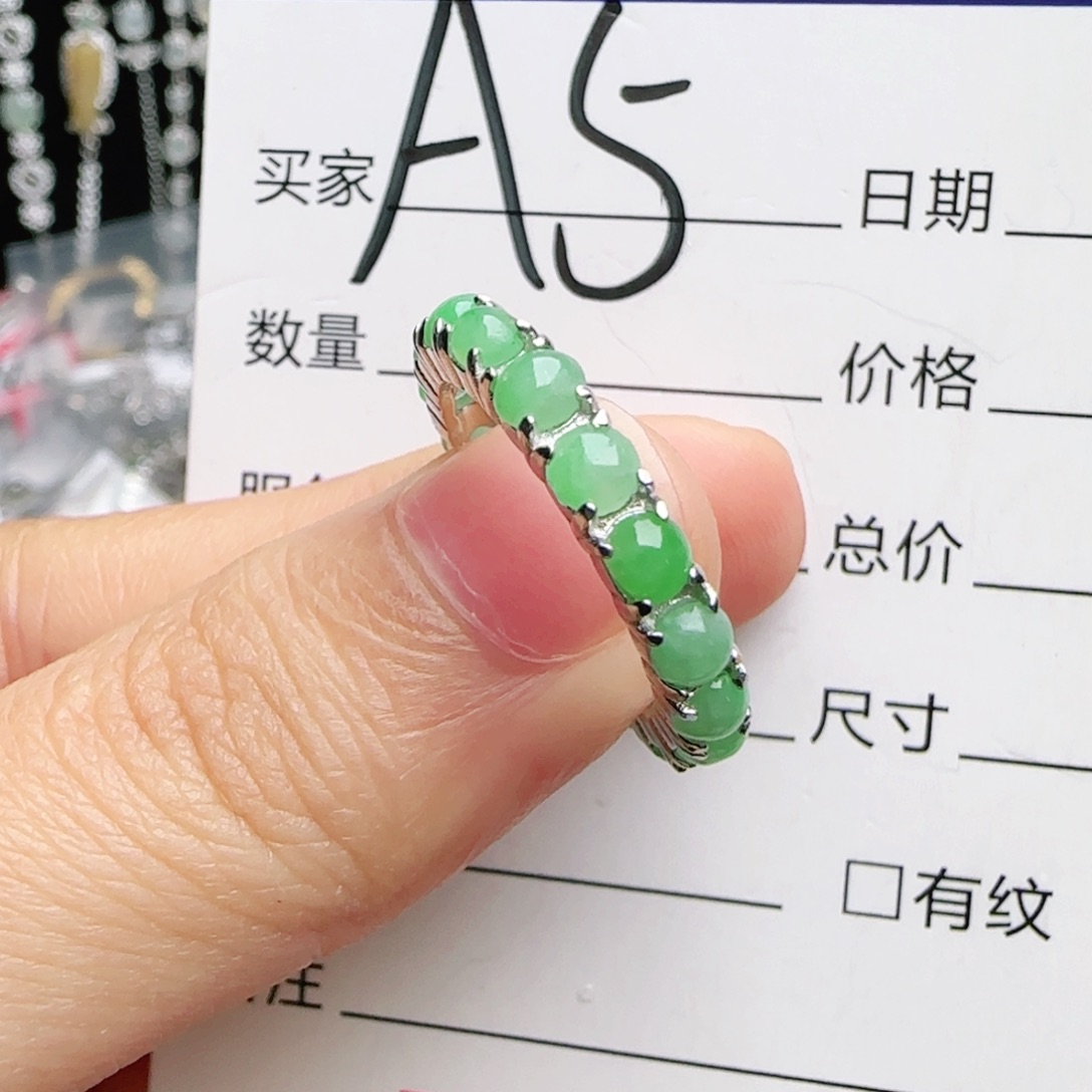 银S925镶嵌手链翡翠