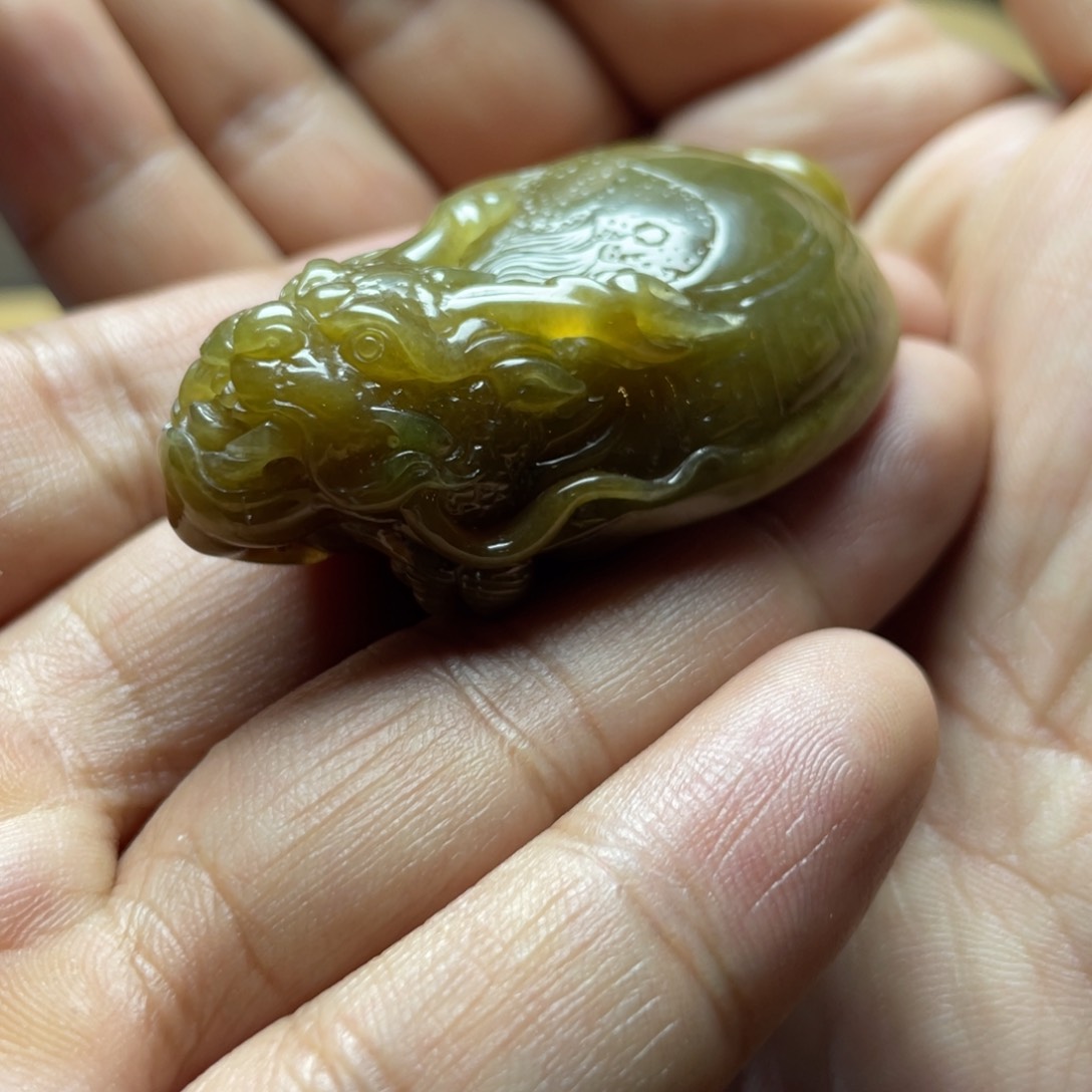 定制翡翠未镶嵌龙龟 荣归故里
