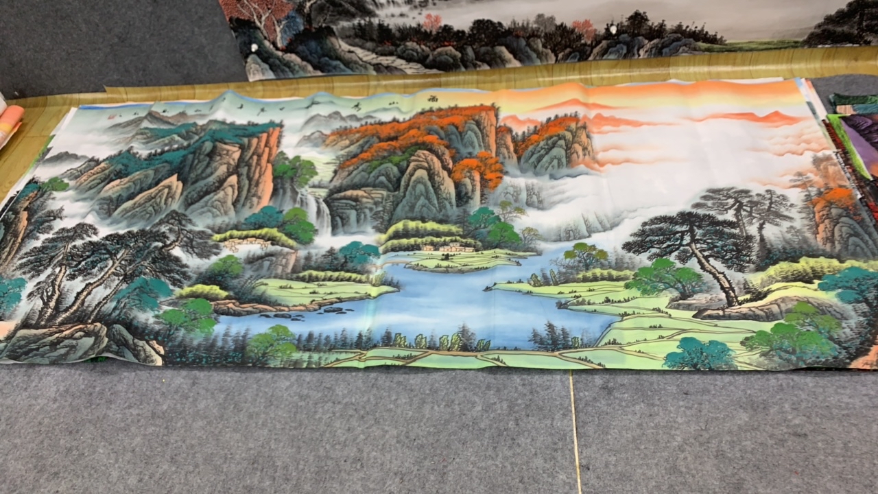 福山秀水小八尺山水画客厅办公室挂