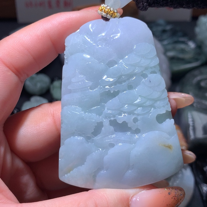 翡翠未镶嵌颈饰保真天然A货翡翠