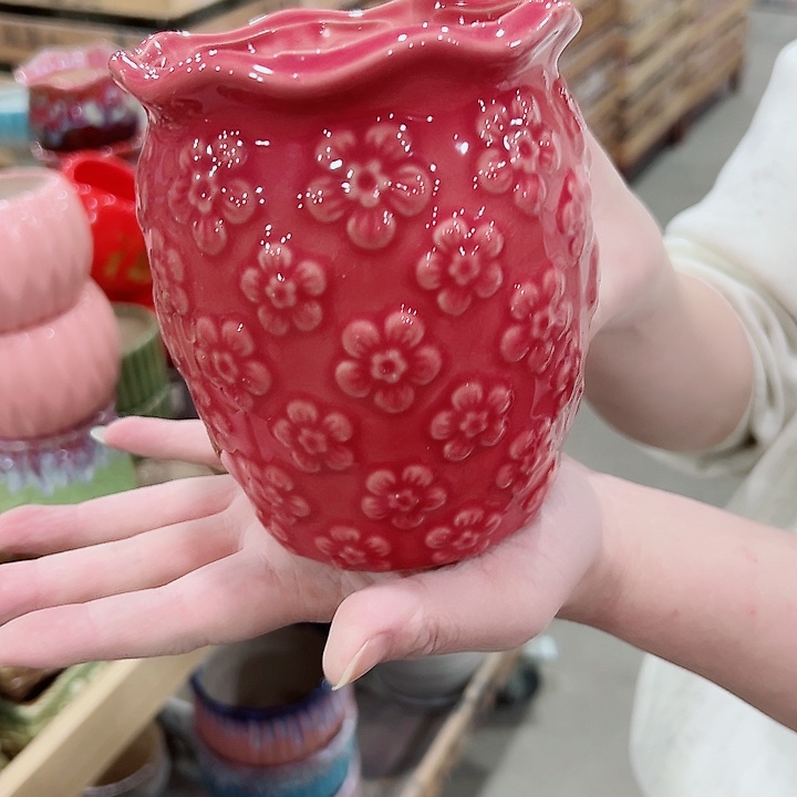 有孔.凑满10元发货多肉陶瓷花盆！