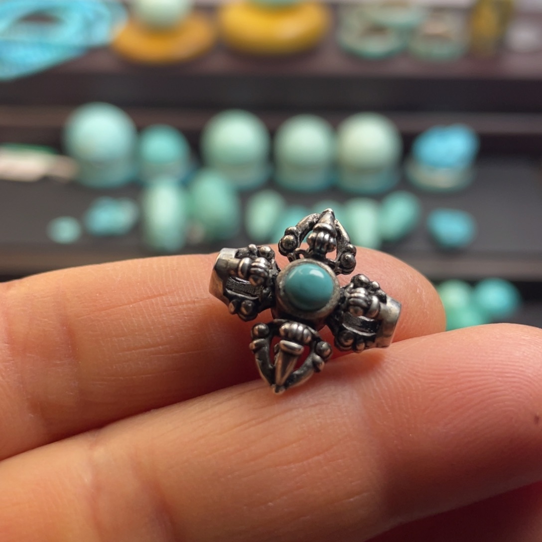 绿松石颈饰银S925镶嵌