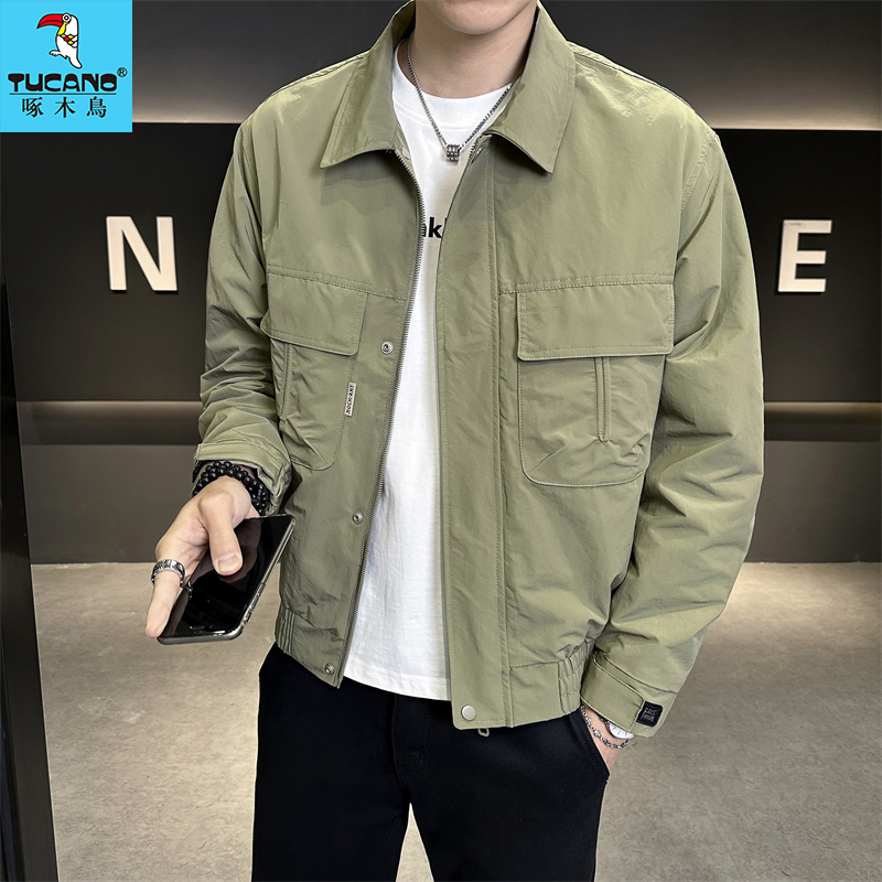 TUCANO/啄木鳥帅气翻领夹克外套男春季2025新款男士休闲上衣