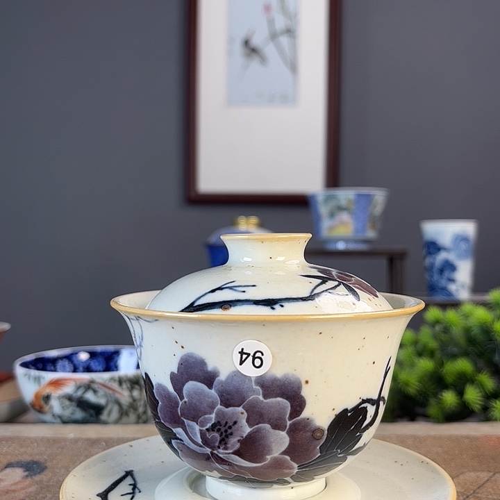 摆件景德柴烧茶杯多人