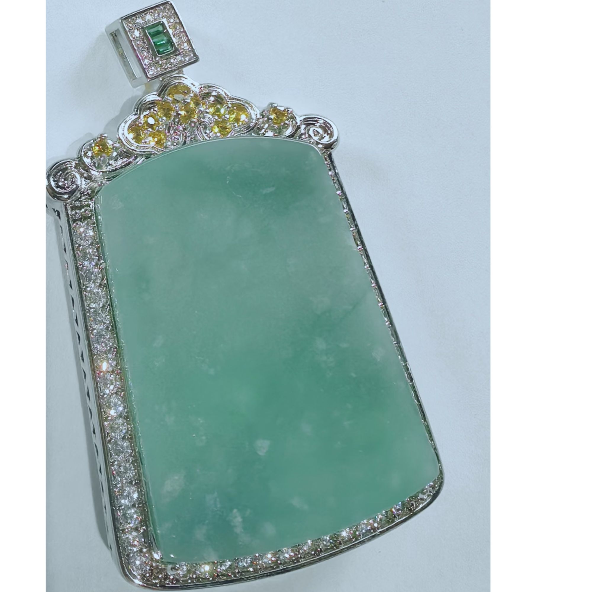 天然玉石翡翠镶嵌无事牌