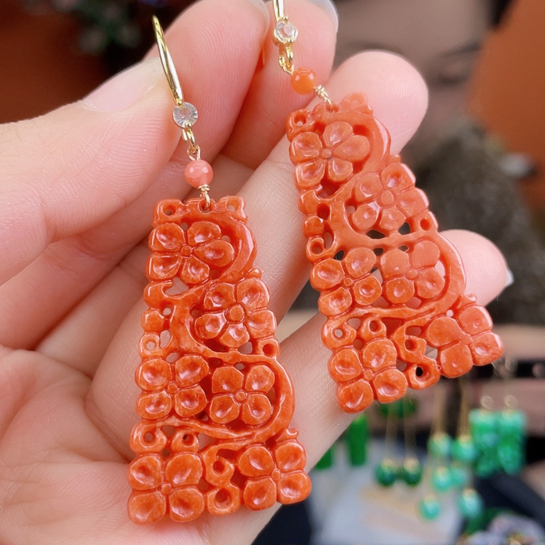 翡翠未镶嵌耳饰饰品