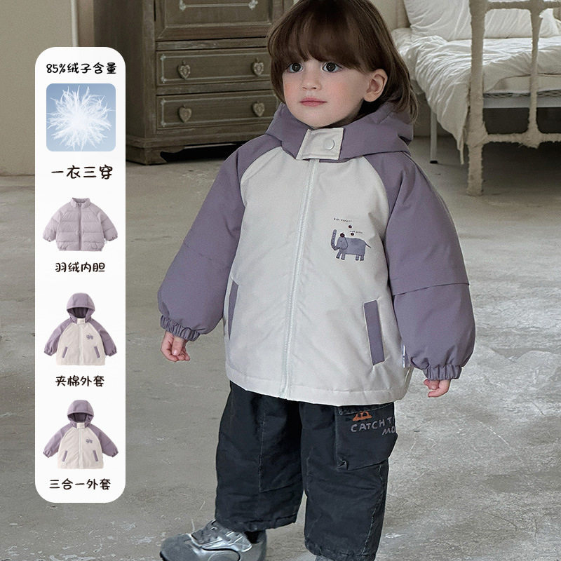 2025冬新款婴幼儿三合一羽绒内胆男童防风棉衣-3239