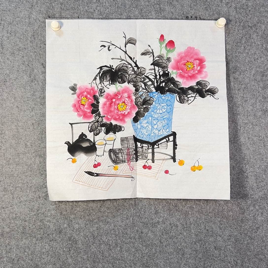 国画167 花鸟和花的颜色一样是我