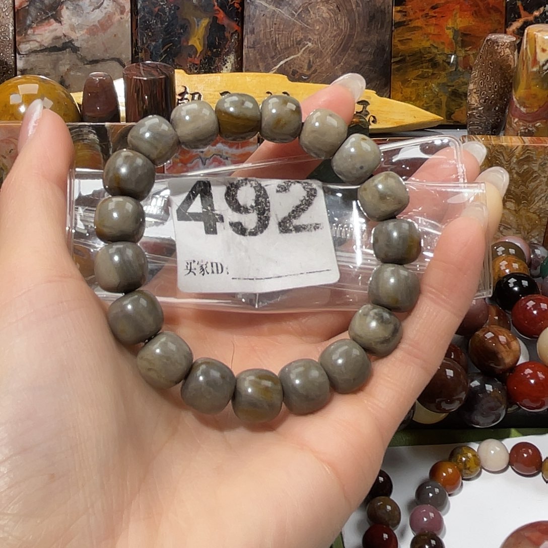 硅化玉未镶嵌天然北票硅化玉手串11.6