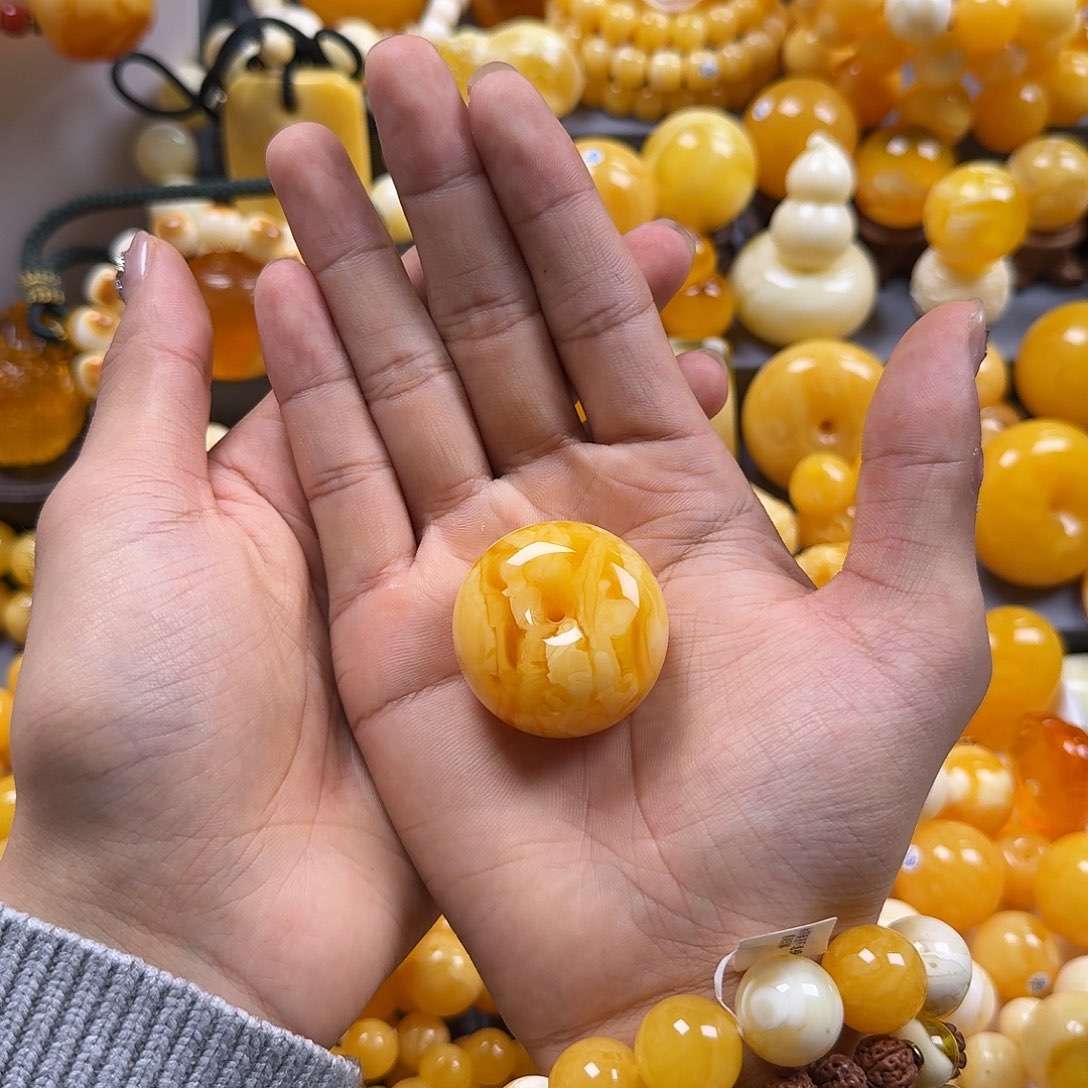 琥珀珠宝奇石未镶嵌虎皮墩子