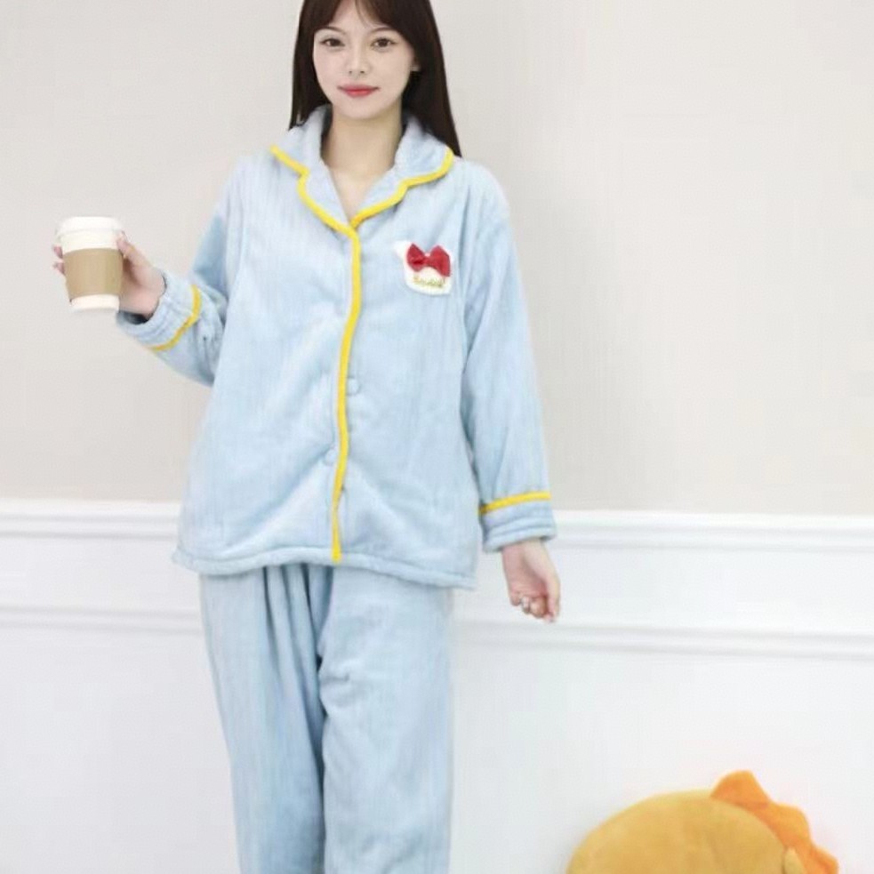 秋冬新款233078珊瑚绒秋冬季加厚保暖宽松外穿