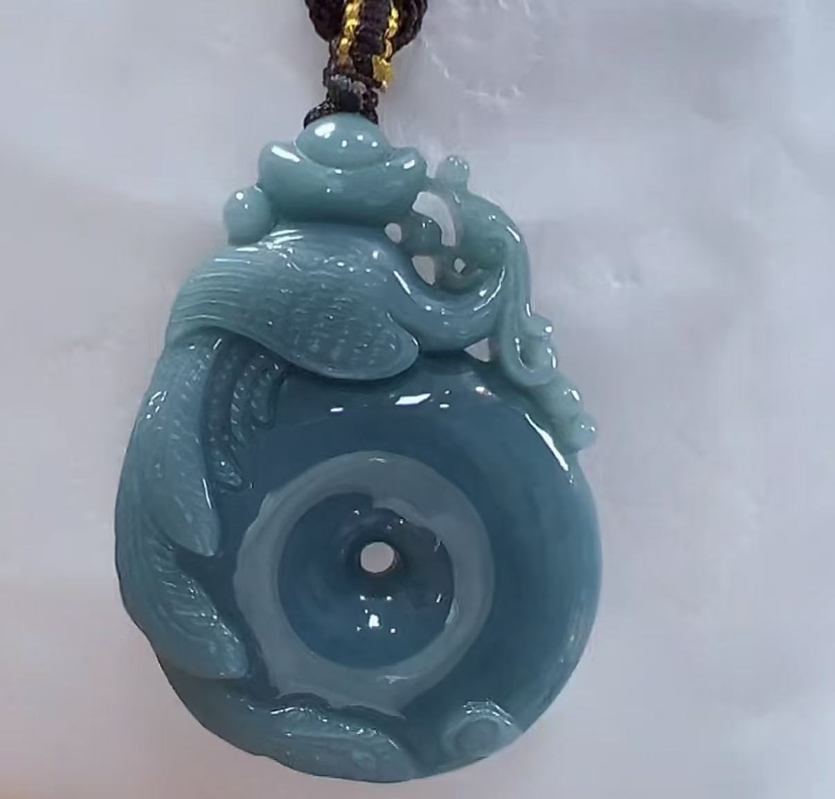 官方正品翡翠A货凤凰平安扣（多样性发货发一）宽33高47厚10送绳