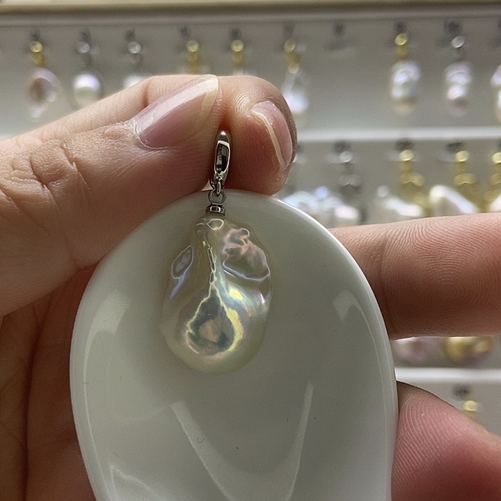 有***花银S925镶嵌颈饰淡水珍珠25