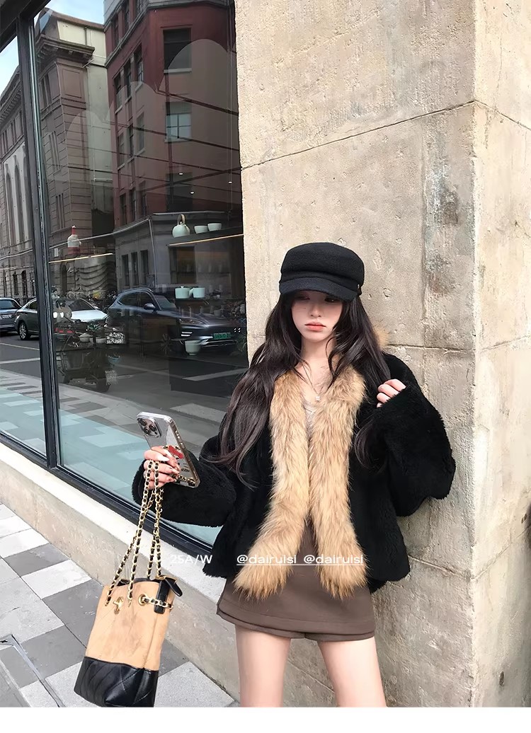 黛瑞丝“贵女Alpha”绵羊羔羊毛慵懒外套