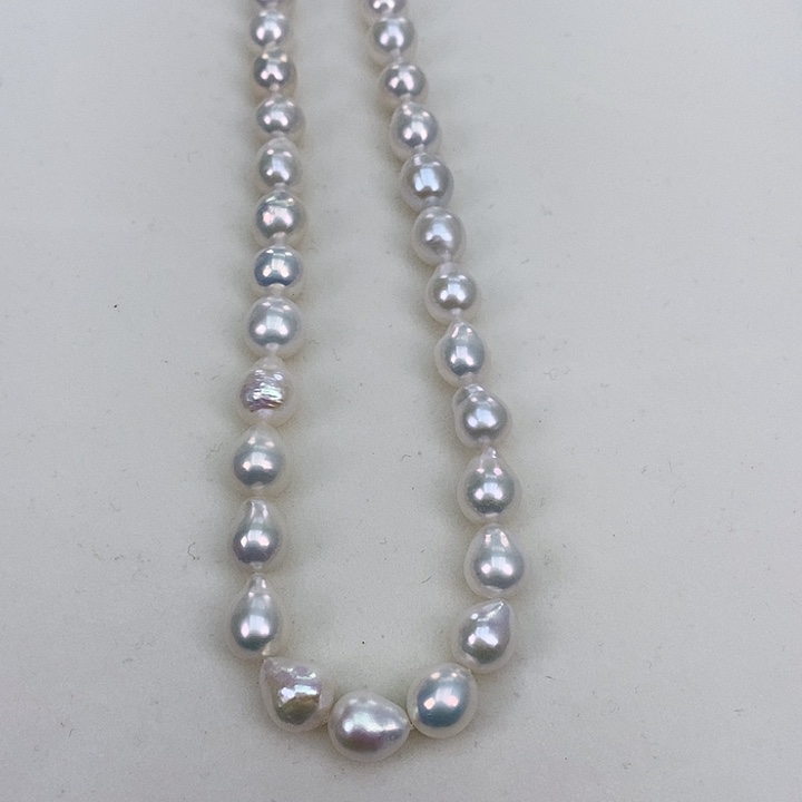 淡水珍珠颈饰银S925镶嵌7-8炫彩极强光美人泪