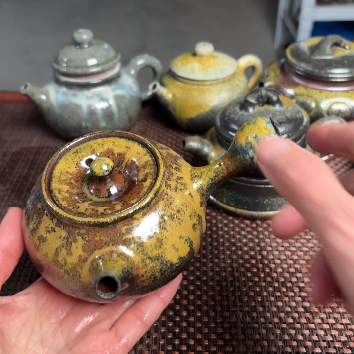 紫砂茶杯养彩手持