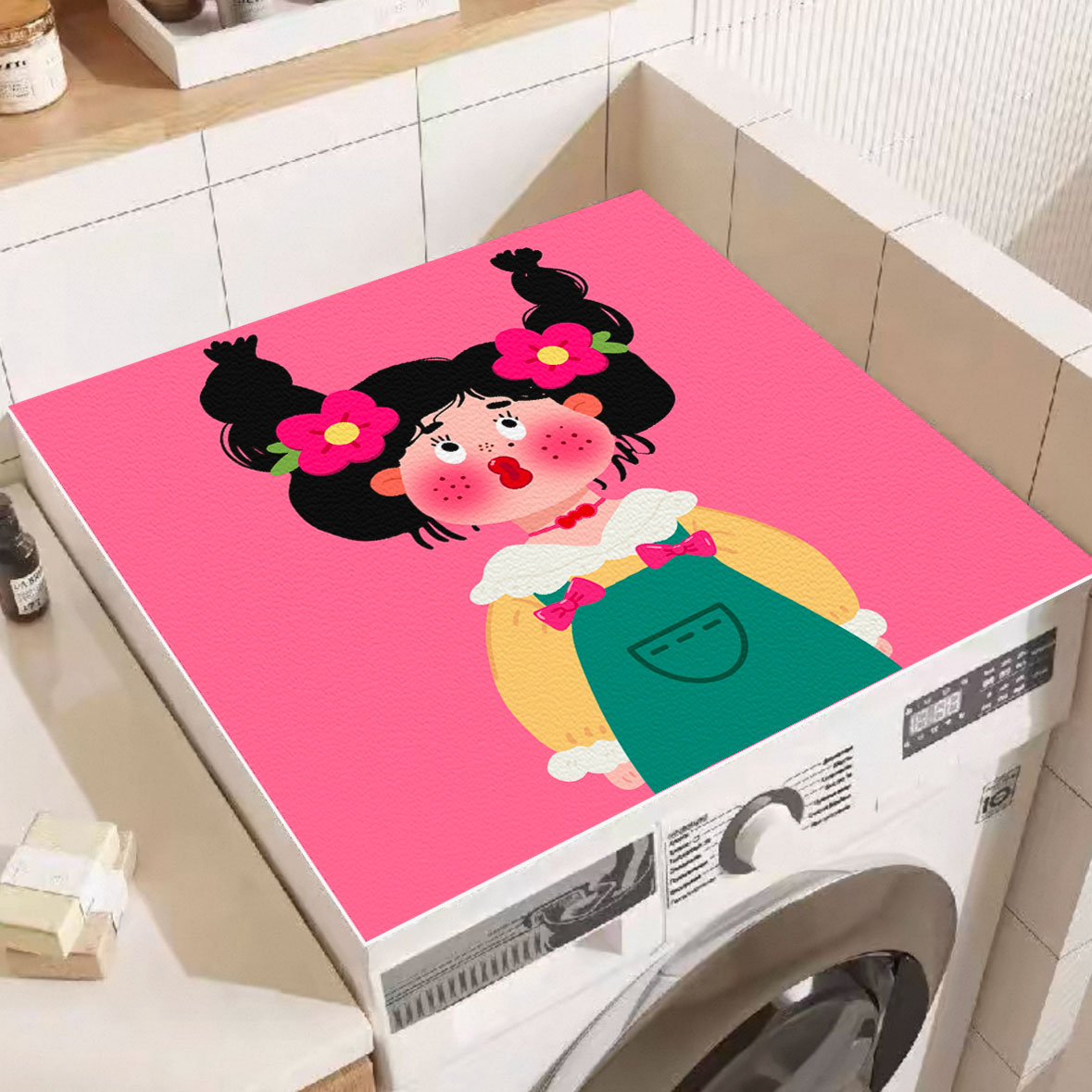 全自动滚筒洗衣机皮革防尘吸水防滑保护盖垫通用简约加厚免洗定制