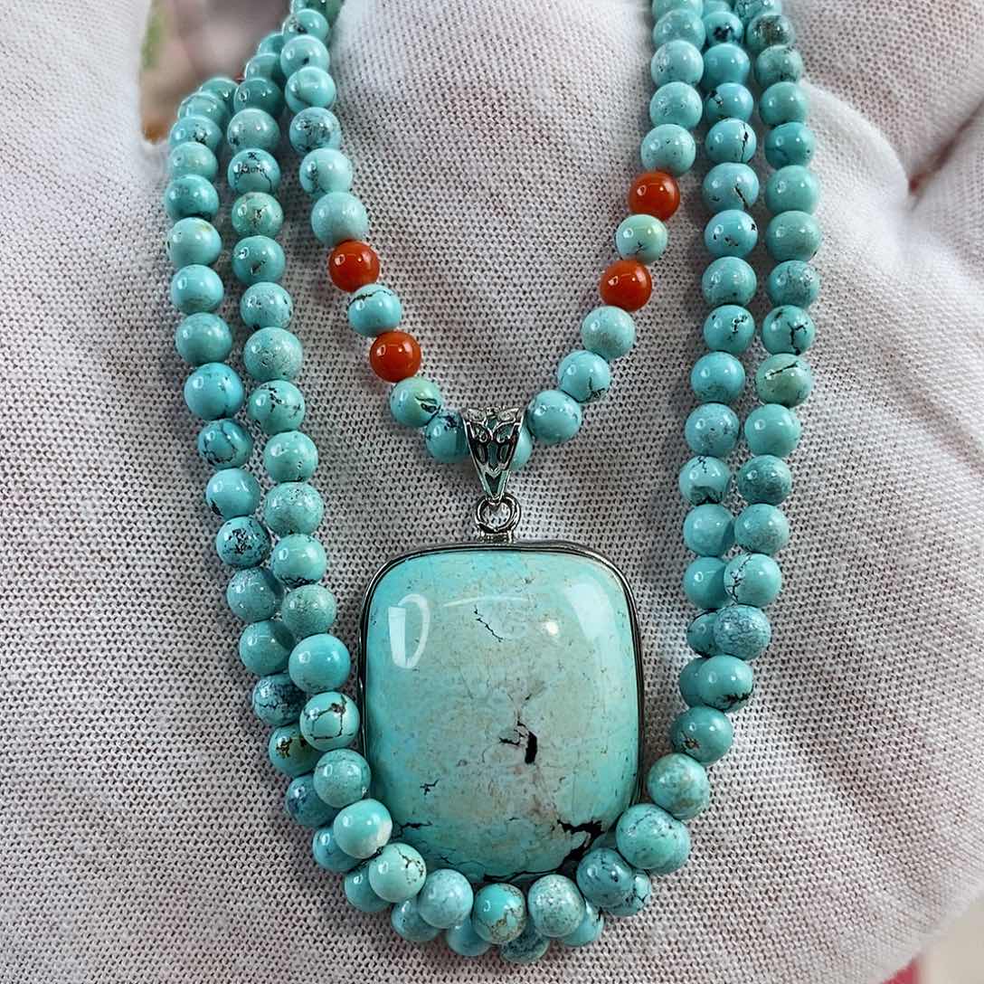 绿松石珠宝奇石银S925镶嵌