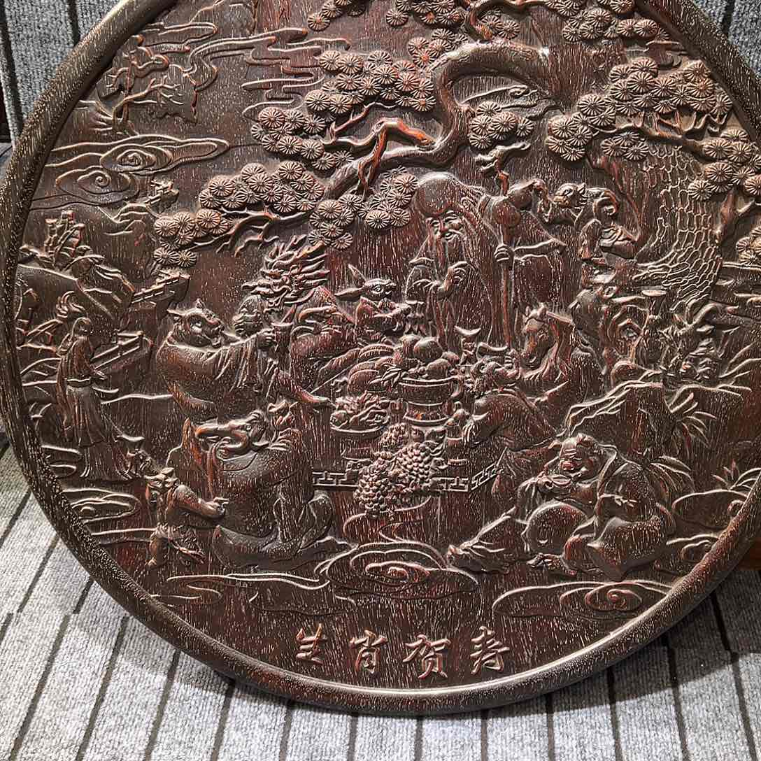 用***6木紫檀雕刻一物一拍