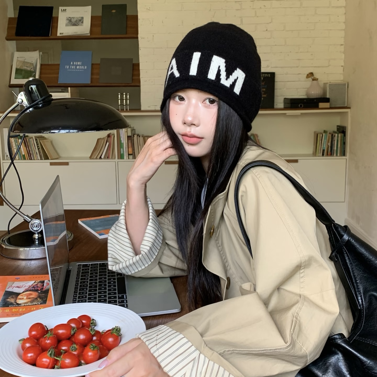 【D003】字母冷帽毛线帽秋冬洋气百搭帽子