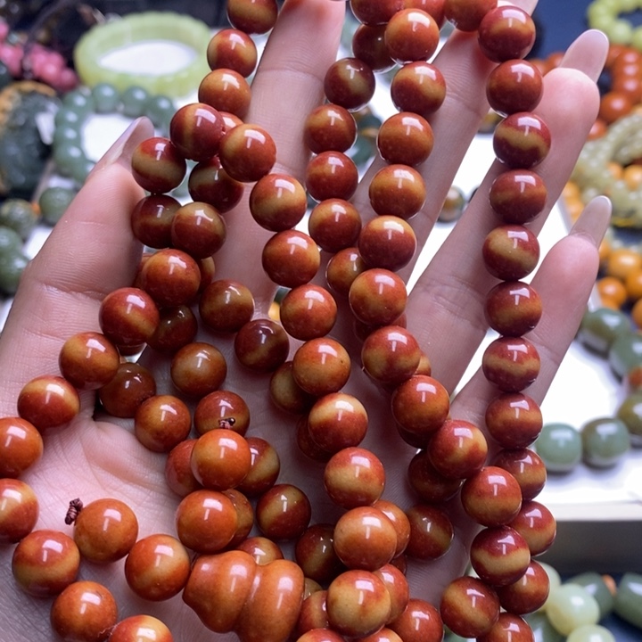 未镶嵌蛇纹石玉珠宝奇石善*