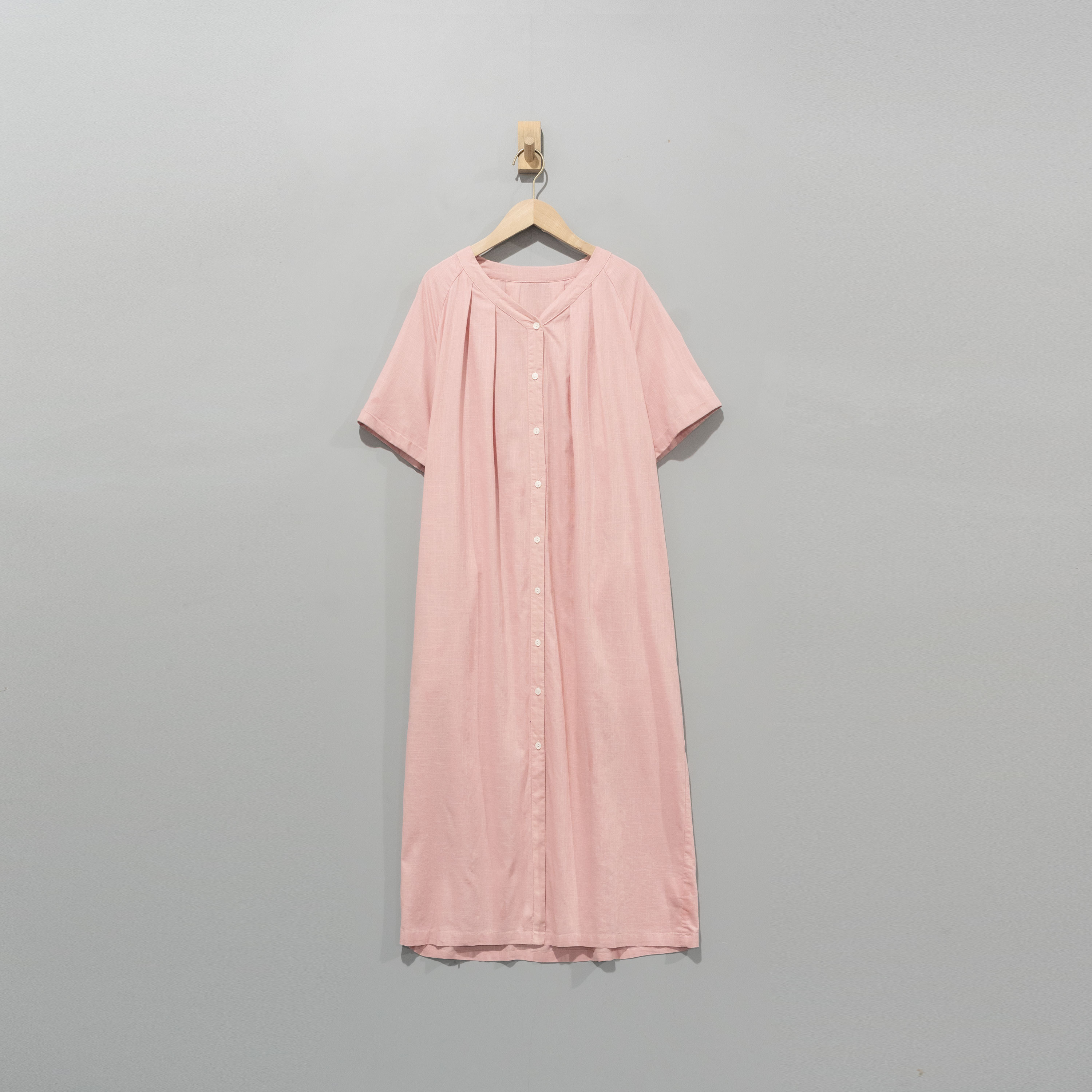 【且听风吟】0314660文艺麻棉V领腰带百搭连衣裙   衣长119胸围152