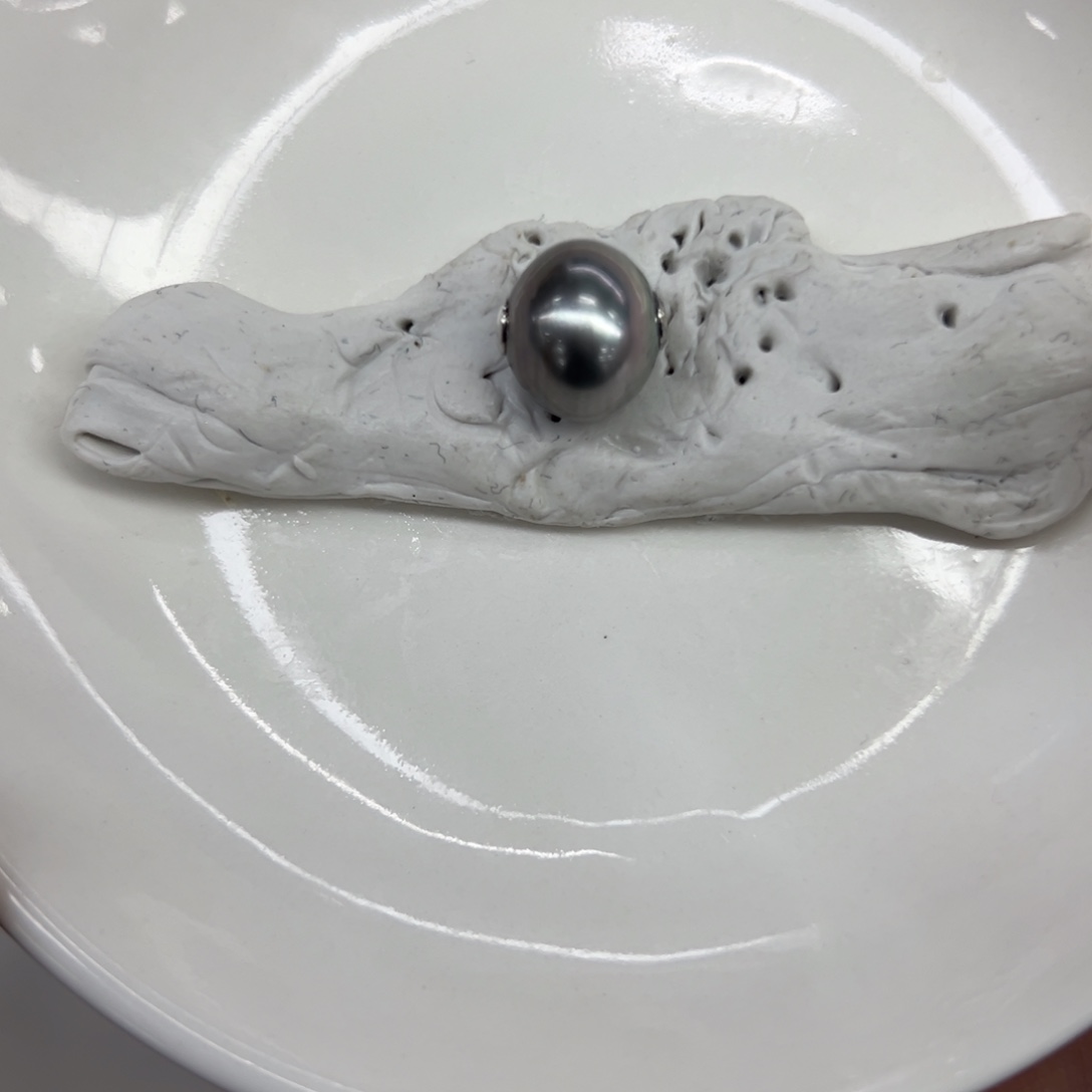 银S925镶嵌吊坠(不含链)海水珍珠11.4mm大溪地路路通