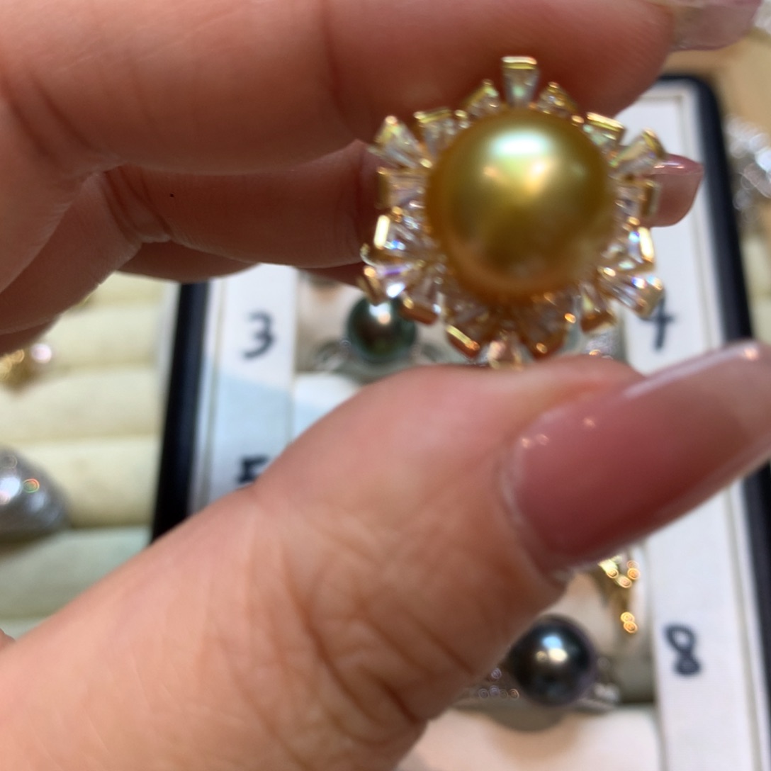 海水珍珠戒指银S925镶嵌