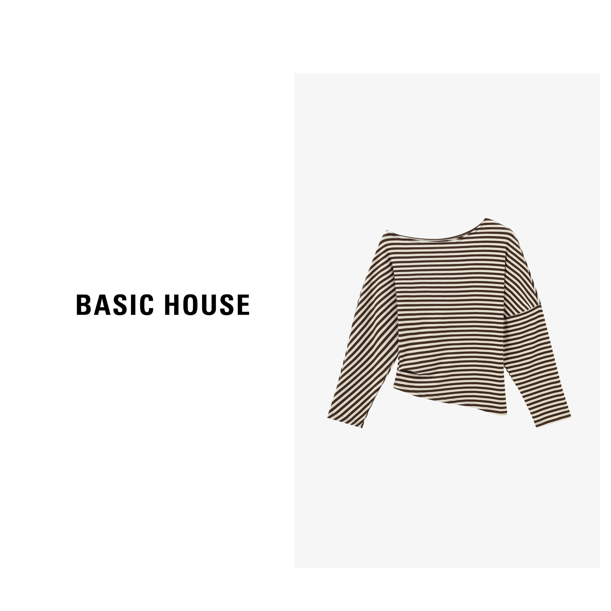 Basic House/百家好时尚休闲女士百搭设计T恤-B0625B5KAD2