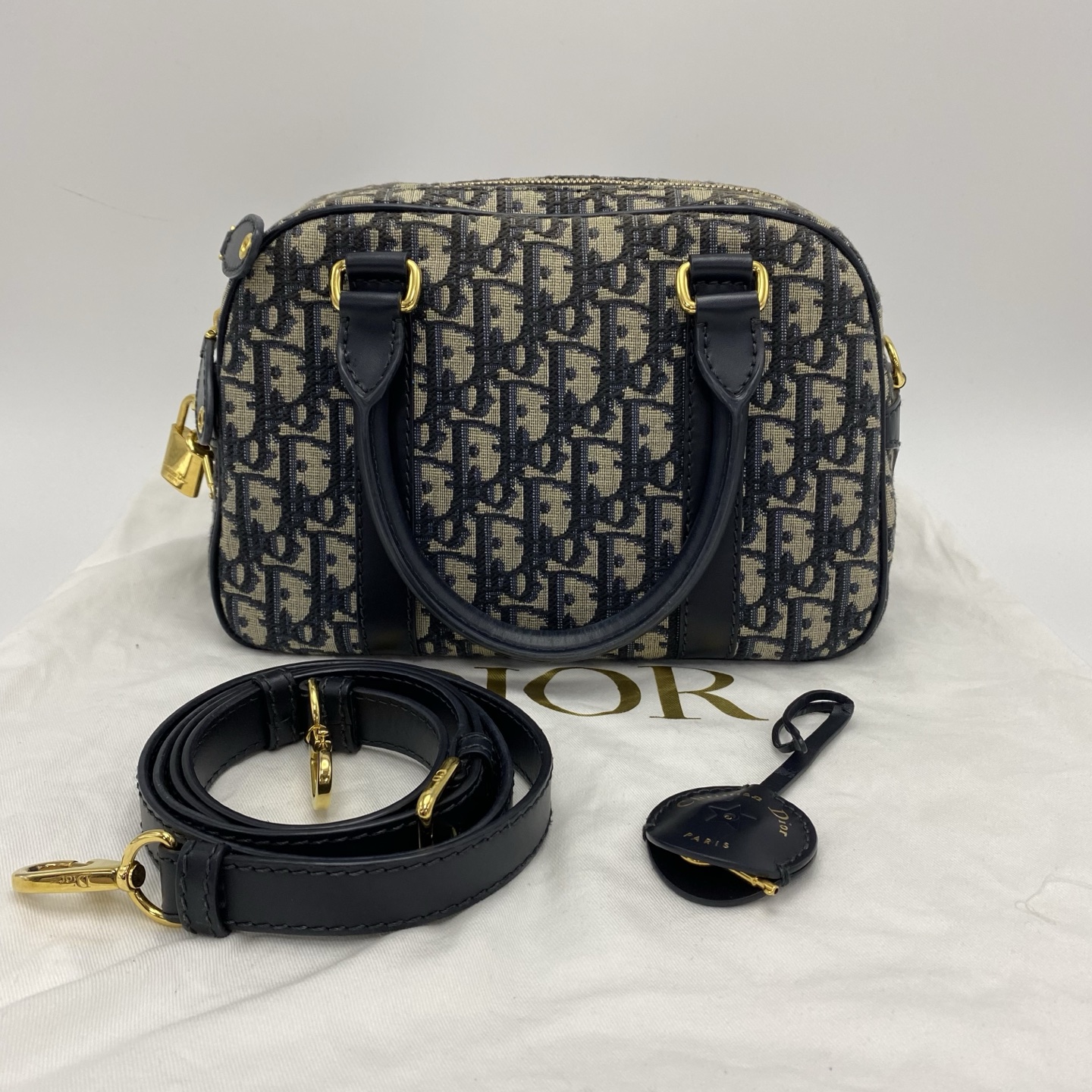 95新 DIOR/迪奥 老花Oblique保龄球中号单肩包 51661