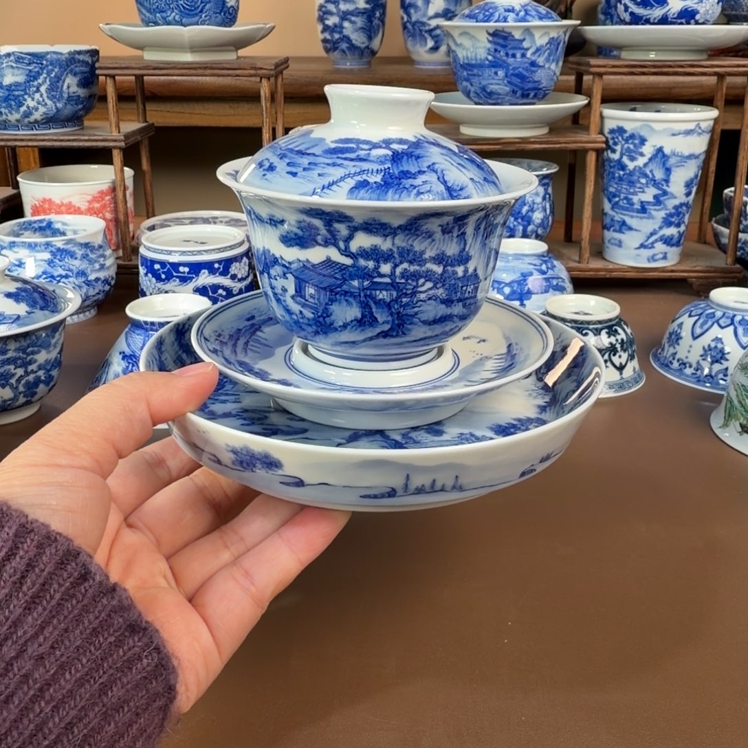 老***茶景德镇陶瓷手工手绘