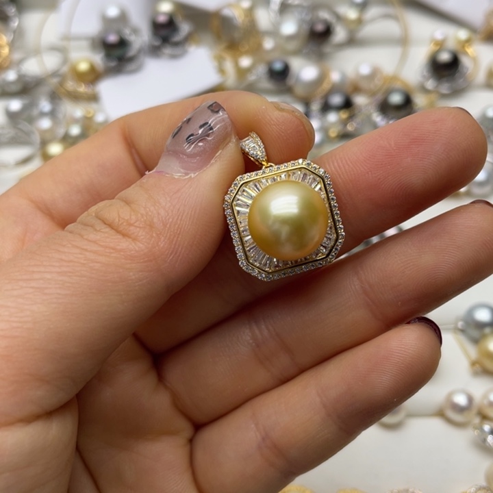 海水珍珠吊坠(不含链)银S925镶嵌