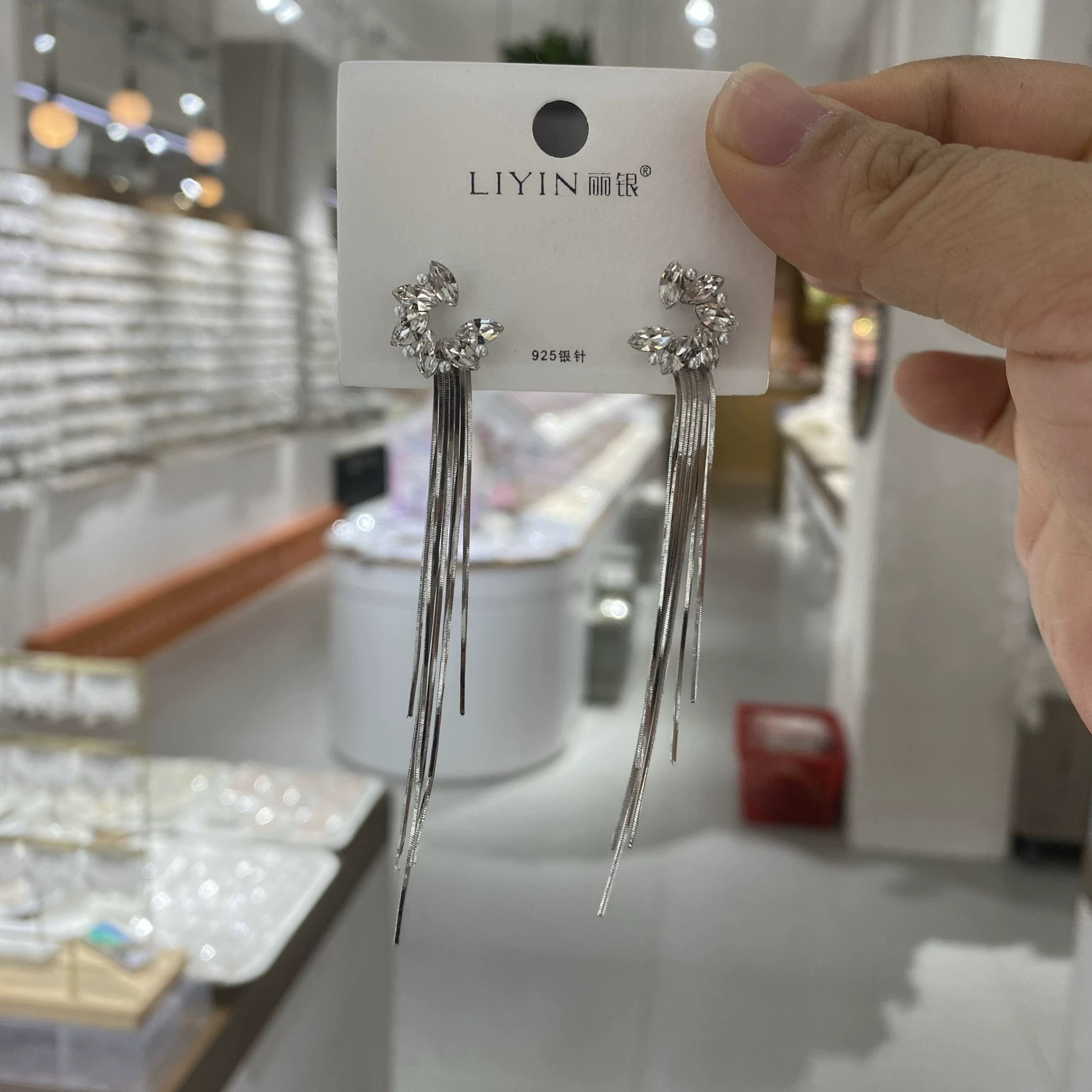 铜合金耳饰 4014丽银品牌新款s925银针流苏耳环